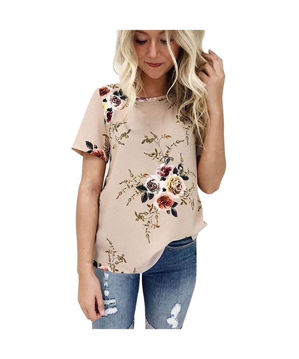 Tops Clearance Sale! Women Shirts WEUIE Floral V Neck Print Loose Beach Ladies Casual T Shirt Tops Blouse Top - Z05 - CL18NZZ...