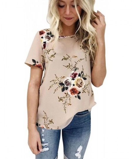 Tops Clearance Sale! Women Shirts WEUIE Floral V Neck Print Loose Beach Ladies Casual T Shirt Tops Blouse Top - Z05 - CL18NZZ...