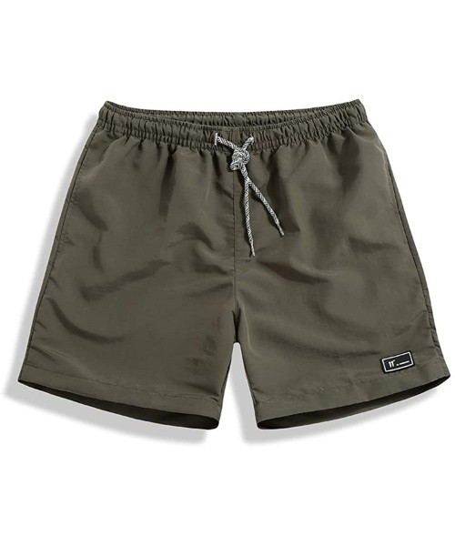 Trunks Men's Trunks Shorts Summer Quick Dry Beach Surfing Running Swimming Watershort - Army Green - CU18RT4CA8X