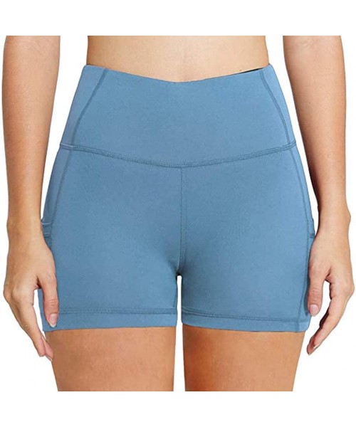 Cover-Ups Yoga Shorts for Women with Pockets-High Waist Out Pocket Yoga Short Tummy Control Workout Running Athletic Yoga Sho...