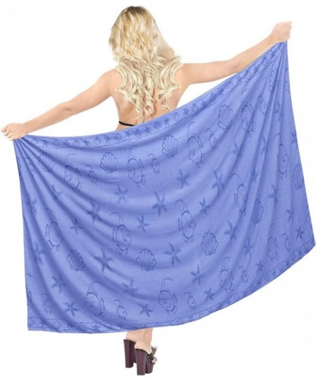 Cover-Ups Women's Wrap Beach Swimwear Cover Up Pareo Tie Sarong Skirt Full Long A - Blue_b293 - CU18063QAZ8