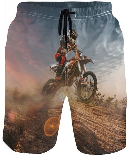 Board Shorts Men's Quick Dry Swim Trunks with Pockets Beach Board Shorts Bathing Suits - Motocross - C3195W3TQW9