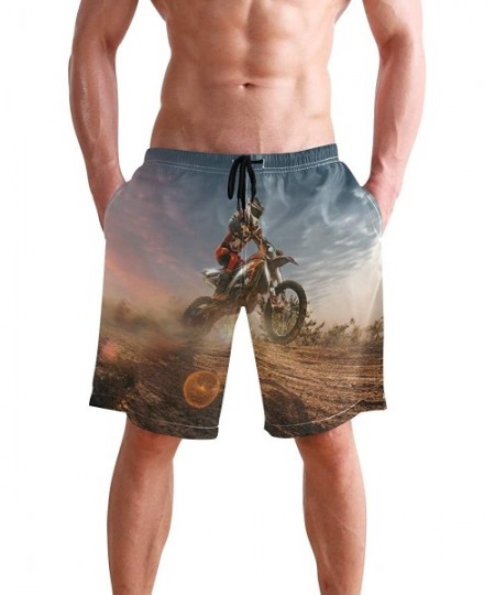 Board Shorts Men's Quick Dry Swim Trunks with Pockets Beach Board Shorts Bathing Suits - Motocross - C3195W3TQW9