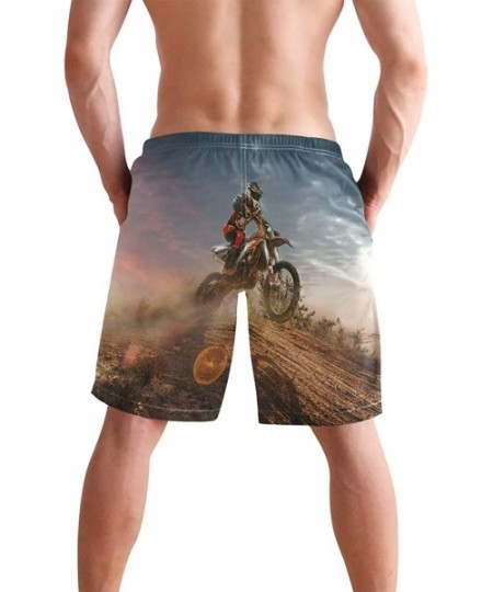 Board Shorts Men's Quick Dry Swim Trunks with Pockets Beach Board Shorts Bathing Suits - Motocross - C3195W3TQW9