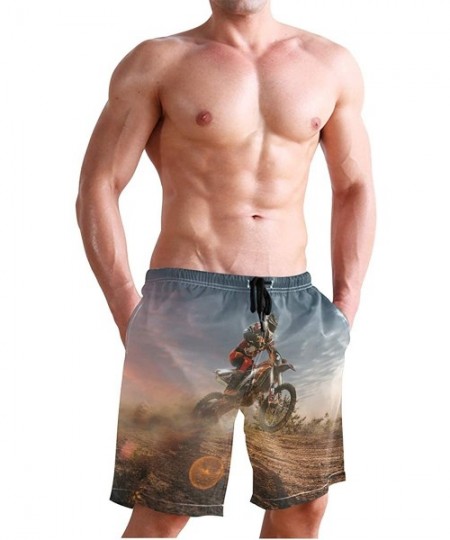 Board Shorts Men's Quick Dry Swim Trunks with Pockets Beach Board Shorts Bathing Suits - Motocross - C3195W3TQW9