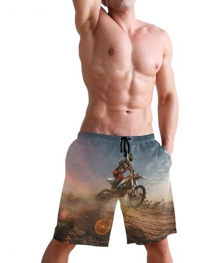 Board Shorts Men's Quick Dry Swim Trunks with Pockets Beach Board Shorts Bathing Suits - Motocross - C3195W3TQW9