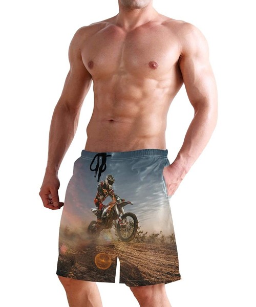 Board Shorts Men's Quick Dry Swim Trunks with Pockets Beach Board Shorts Bathing Suits - Motocross - C3195W3TQW9