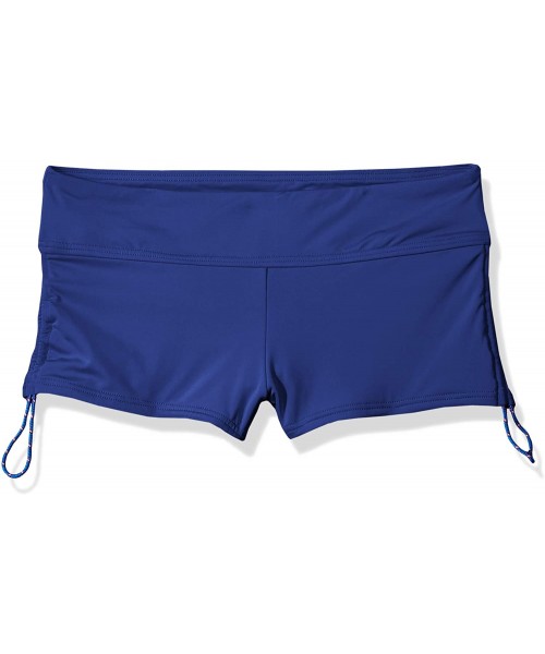 Bottoms Women's Solid Della Boyshort - Marine Blue - C018IE90GTM