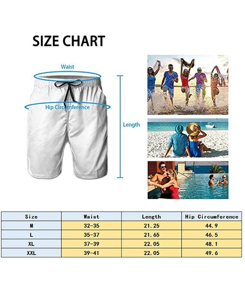 Board Shorts Men's Adjustable Drawstring Elastic Waist Swim Trunks Beach Shorts - Black White Kelly Green Happy Camper - C619...