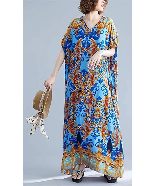 Cover-Ups Women's Summer Dress Caftan Tunic Kimono Beachwear Cover Up Maxi Casual Dress (Free Size) - 46 - CJ199NKXI6Z