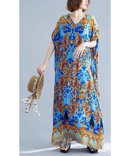 Cover-Ups Women's Summer Dress Caftan Tunic Kimono Beachwear Cover Up Maxi Casual Dress (Free Size) - 46 - CJ199NKXI6Z