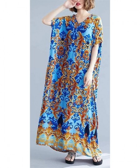 Cover-Ups Women's Summer Dress Caftan Tunic Kimono Beachwear Cover Up Maxi Casual Dress (Free Size) - 46 - CJ199NKXI6Z