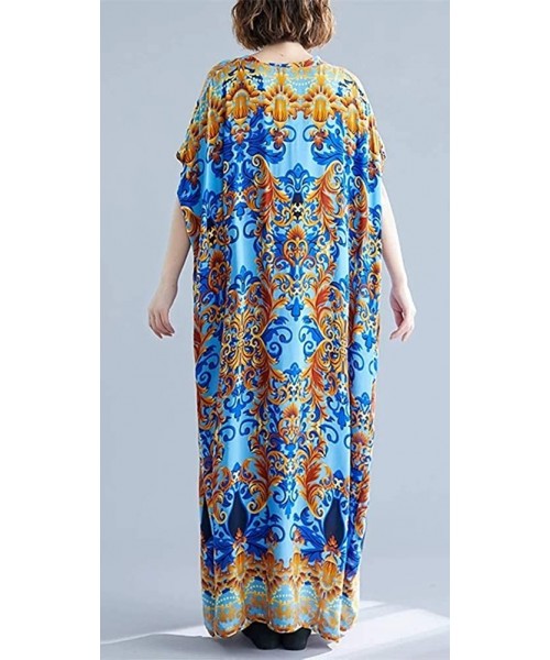 Cover-Ups Women's Summer Dress Caftan Tunic Kimono Beachwear Cover Up Maxi Casual Dress (Free Size) - 46 - CJ199NKXI6Z