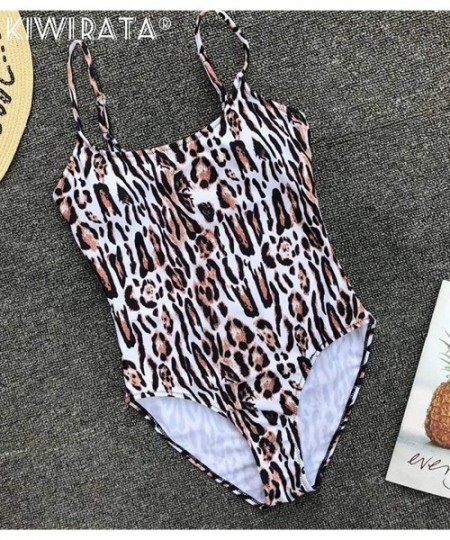 One-Pieces Sexy One Piece Swimsuit Women Swimwear Female Solid Bikini Thong Backless Monokini Bathing Suit - 3 Leopard - CT18...