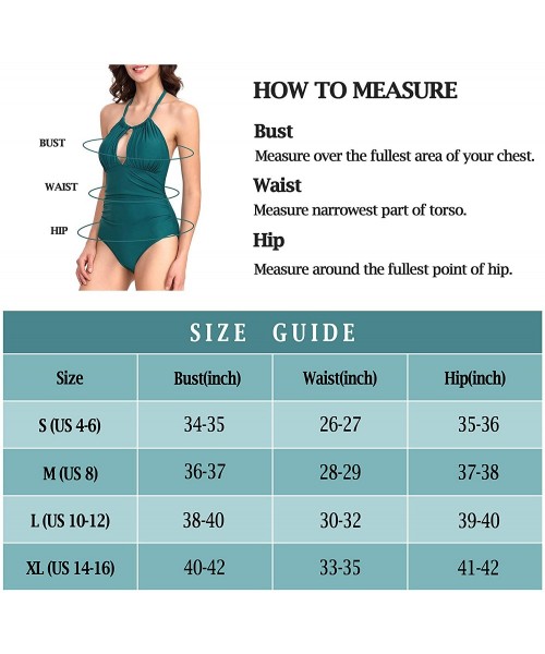 One-Pieces Women's One Piece Swimsuits Tummy Control Swimwear Halter Bathing Suits V Neck Backless Monokini Ruched Bikini Pur...