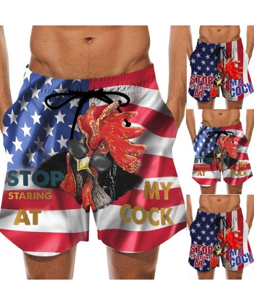 Board Shorts Mens Graphic Shorts Rooster Swimwear Bermudas Shorts Beach Swimming Bottoms Drawstring Quick Dry Athletic Trunks...