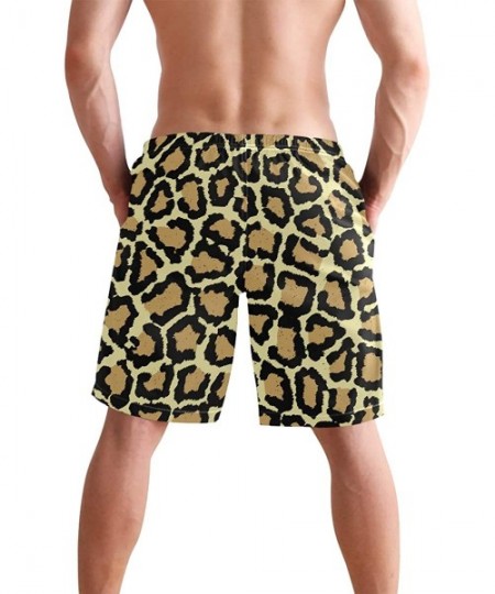 Trunks Colorful Leopard South Carolina Men's Swim Trunks Beach Shorts with Pockets - Leopard Print - CE18Q522RZ0