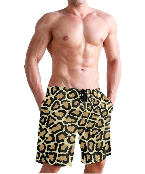 Trunks Colorful Leopard South Carolina Men's Swim Trunks Beach Shorts with Pockets - Leopard Print - CE18Q522RZ0