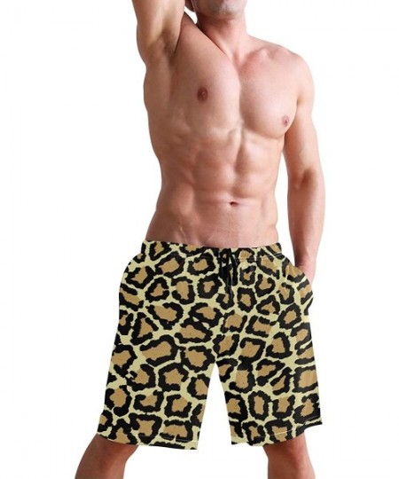 Trunks Colorful Leopard South Carolina Men's Swim Trunks Beach Shorts with Pockets - Leopard Print - CE18Q522RZ0