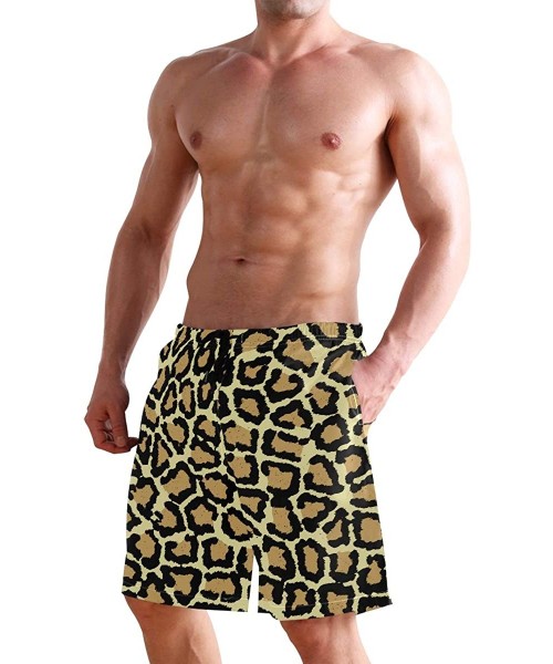 Trunks Colorful Leopard South Carolina Men's Swim Trunks Beach Shorts with Pockets - Leopard Print - CE18Q522RZ0