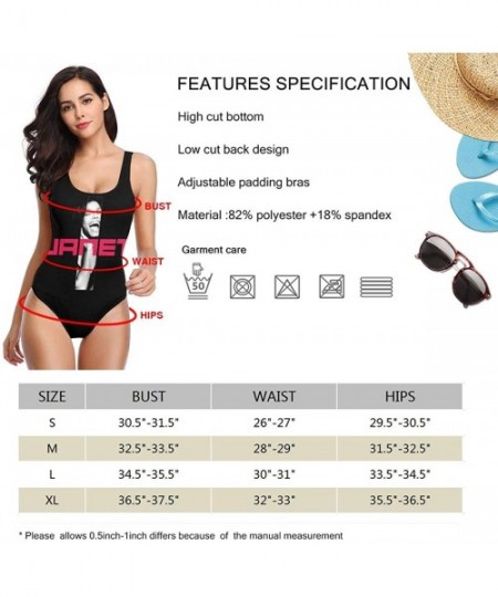 One-Pieces Moonder Bikinis Janet Jackson Womens One Piece Swimsuits White - Janet Jackson 5 - CR1996W7DGO