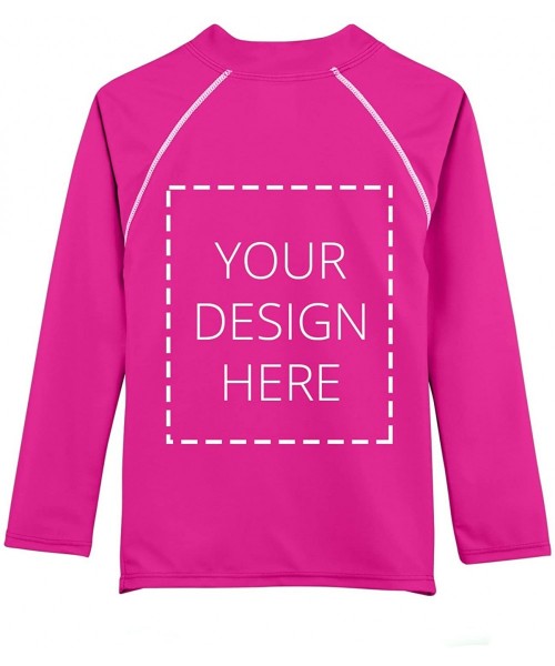 Rash Guards Adult Unisex Custom/Personalized Long Sleeve Rash Guard- UPF 50+ - Fuchsia - C312M45GGWV