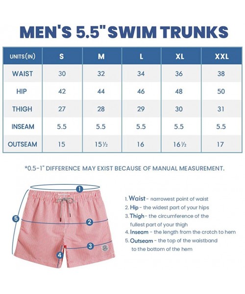 Trunks Mens Swim Trunks 5" Quick Dry Funny Shorts with Mesh Lining Swimwear Bathing Suits - Red Palm - C5194K83QU9