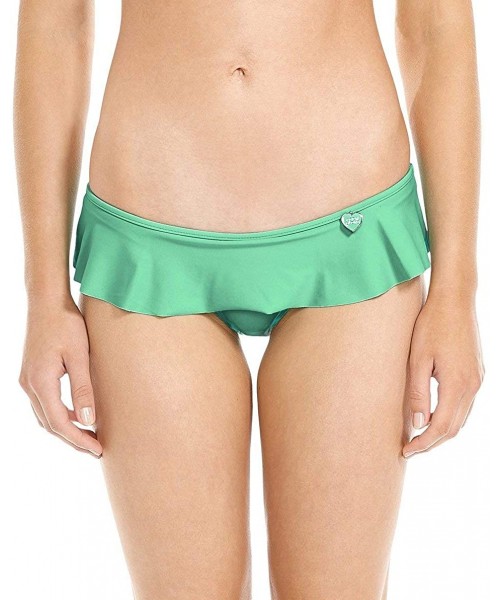 Tankinis Women's Smoothies Lily Solid Mid Coverage Ruffle Bikini Bottom Swimsuit - Seafoam - CG186UK0LLA