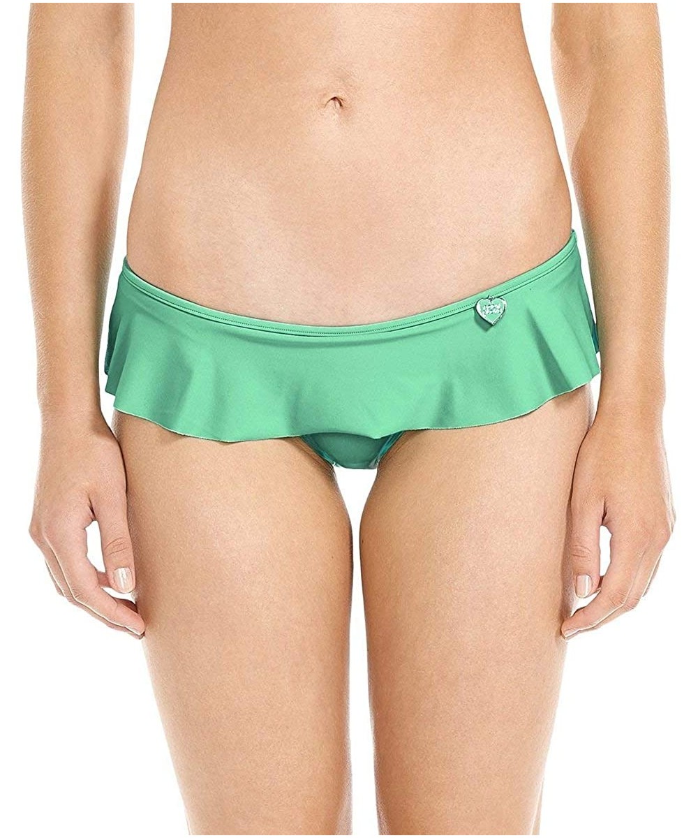 Tankinis Women's Smoothies Lily Solid Mid Coverage Ruffle Bikini Bottom Swimsuit - Seafoam - CG186UK0LLA