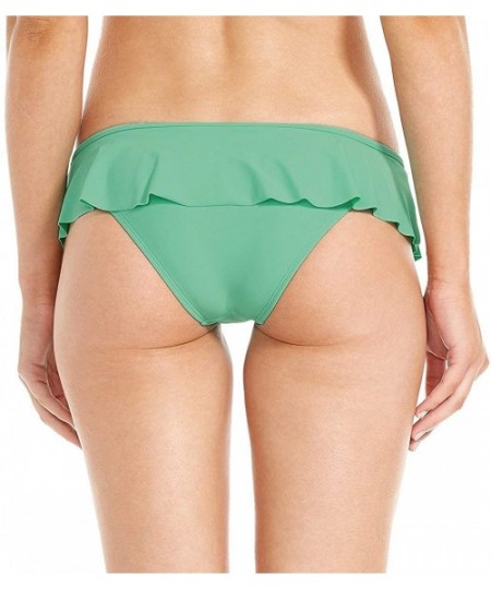 Tankinis Women's Smoothies Lily Solid Mid Coverage Ruffle Bikini Bottom Swimsuit - Seafoam - CG186UK0LLA