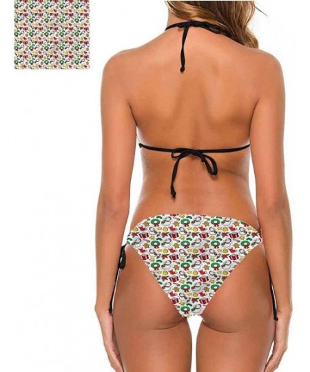 Bottoms Swimwear Christmas- Doodle Style Xmas Baubles Fits All Different Body Types - Multi 09-two-piece Swimsuit - CI19E733EZW