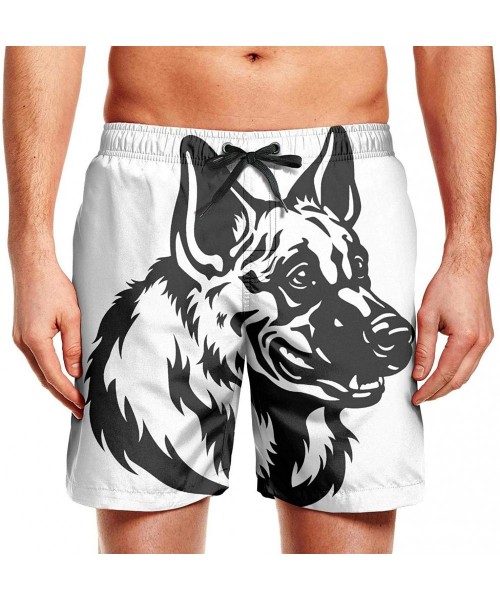 Board Shorts Men's Board Shorts Quick Dry American Eskimo Duo Swim Board Trunks - Belgian Malinois - CN18SZKY83H