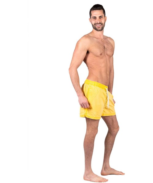 Board Shorts Men's Beach Wear Swimwear Quick Dry Boardshorts Surf Swim Trunks Shorts - Yellow - C118RQYWQ5I