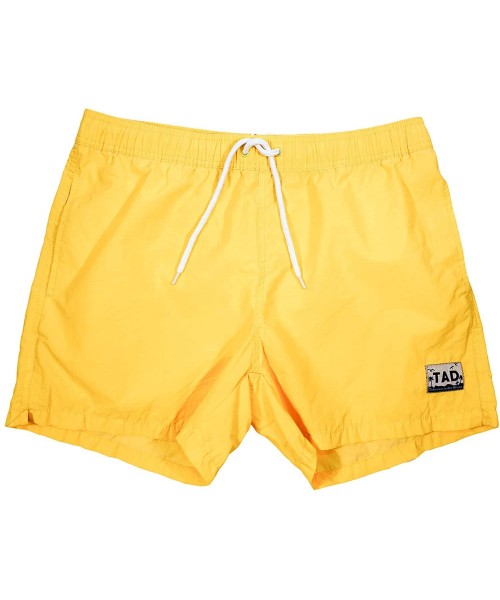 Board Shorts Men's Beach Wear Swimwear Quick Dry Boardshorts Surf Swim Trunks Shorts - Yellow - C118RQYWQ5I