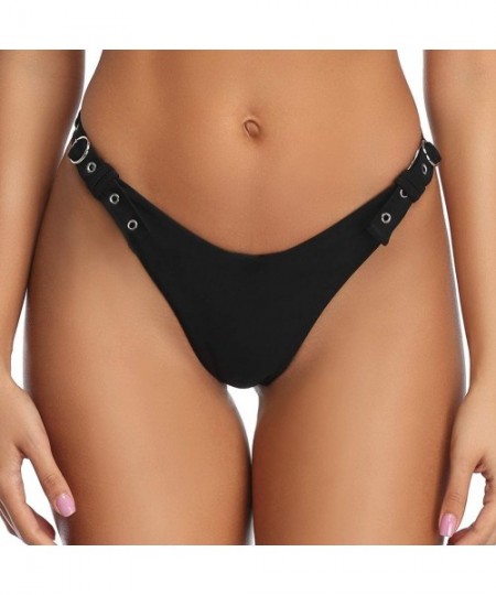 Sets Bandeau Bikini Bathing Suit Women Brazilian Bottom Black Bikinis High Cut Sexy Swimsuits for Women - Black Bottom - CX19...