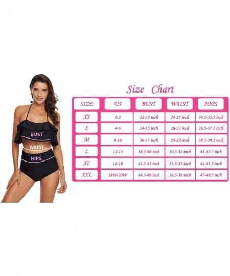 Sets Women Flounce High Waisted Bikini Set Halter Neck Two Piece Swimsuit School Librarian Day - Tie Dye Print - CV18XMT6G7M