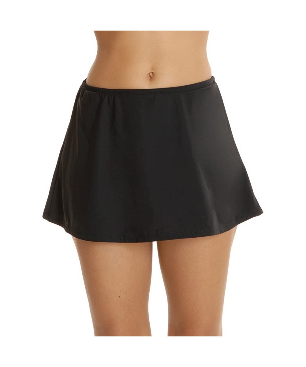 Tankinis Solid Swim Skirt Black - C0126PTEYIZ