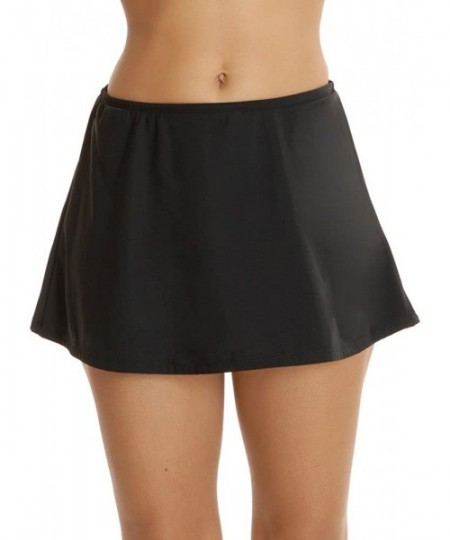 Tankinis Solid Swim Skirt Black - C0126PTEYIZ