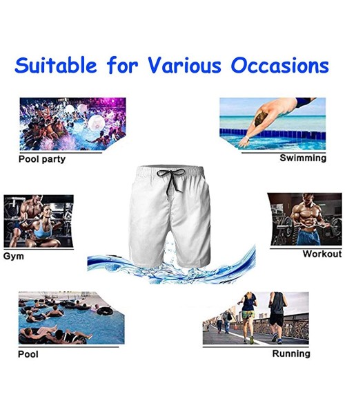 Board Shorts Men's Board Shorts- Quick Dry Swimwear Beach Holiday Party Bathing Suits - Funny Dog Humor Pug - CJ190X7EU9Y