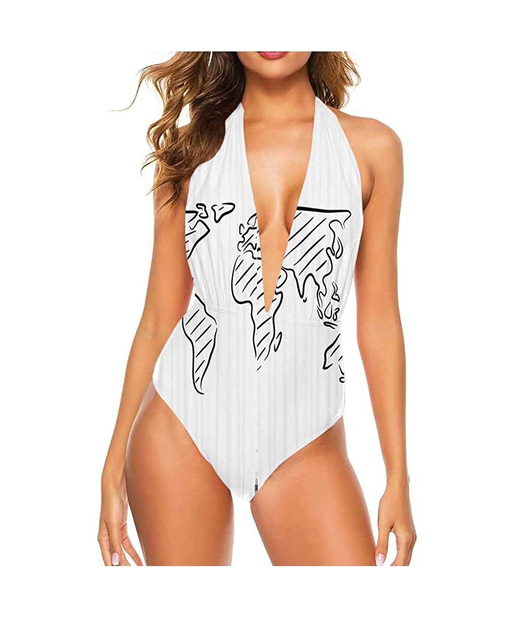 One-Pieces Athletic Training Bathing Suit Sketch Jungle Great Fashion Piece - Multi 23 - CJ19D3CS9AZ