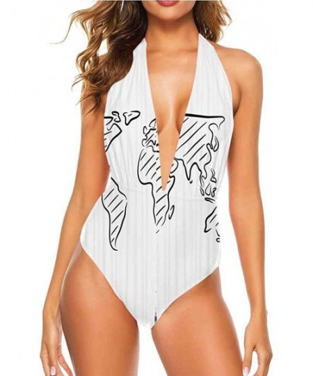 One-Pieces Athletic Training Bathing Suit Sketch Jungle Great Fashion Piece - Multi 23 - CJ19D3CS9AZ