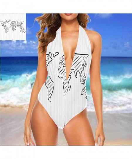 One-Pieces Athletic Training Bathing Suit Sketch Jungle Great Fashion Piece - Multi 23 - CJ19D3CS9AZ