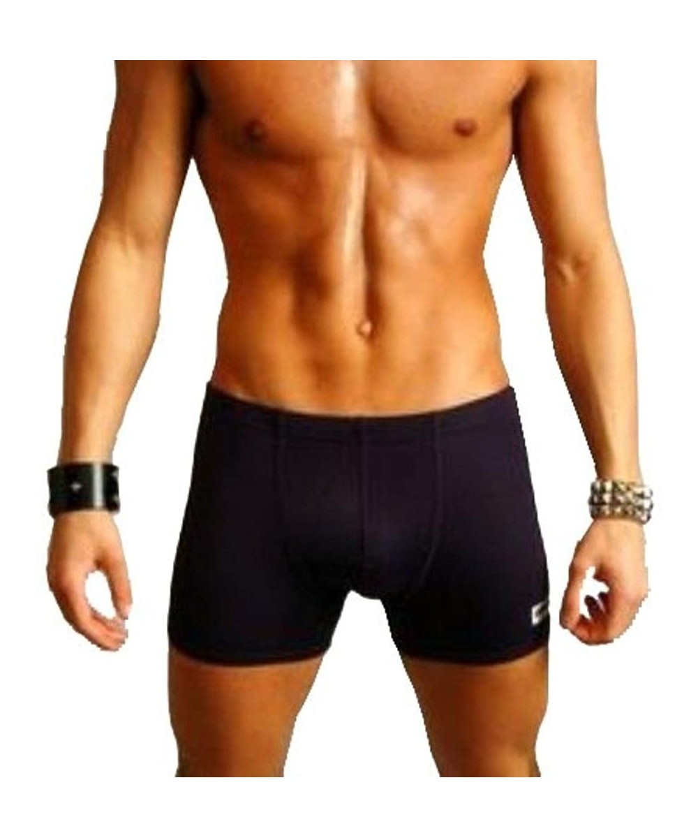 Briefs Men's Solid Swimming Square Leg Boxer Swimsuit - Blue - CX115CC9KBN