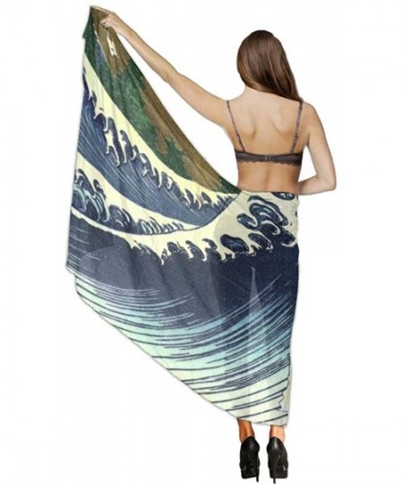 Cover-Ups Women Fahion Swimsuit Bikini Cover Up Sarong- Party Wedding Shawl Wrap - Cool Hedgehog Surfing Great Wave - C219C6N...