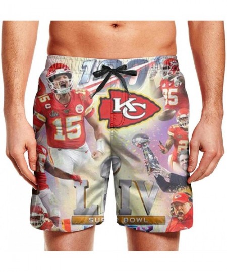 Trunks Men's American Football Kansas-City-Chiefs Breathable Fun Pocket Beach Shorts Suit for Cycling Sweatpants - Kansas-cit...