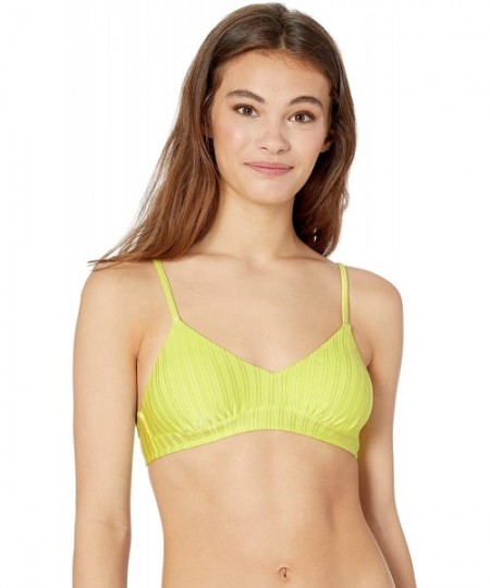 Sets Women's Bralette Hipster Bikini Swimsuit Top - Citron//Luster Rib - CC18K2KC6UQ