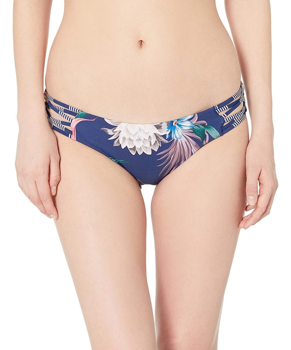 Sets Women's High Leg Swimsuit Bikini Bottom - Off Tropic Navy - C718IKS3968