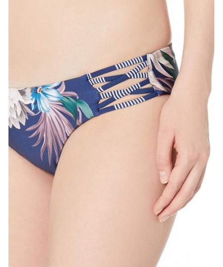 Sets Women's High Leg Swimsuit Bikini Bottom - Off Tropic Navy - C718IKS3968