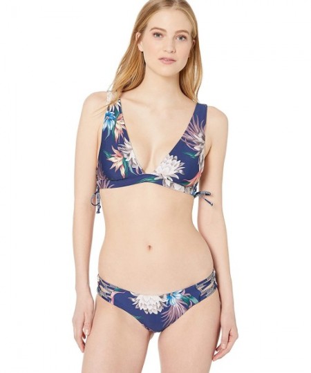 Sets Women's High Leg Swimsuit Bikini Bottom - Off Tropic Navy - C718IKS3968