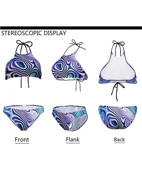 Sets Women's Galaxy Animal Pattern Swimsuit High Neck Push Up Padding Bikini Sets - Galaxy 3 - CA18Q7HK27C